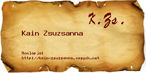 Kain Zsuzsanna névjegykártya